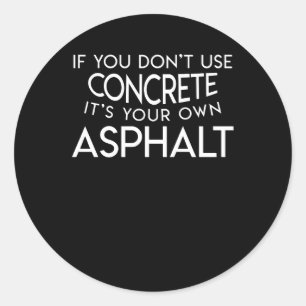 Sticker Rond Propre ouvrier du chemin de construction d'asphalt