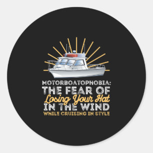 Sticker Rond Propriétaire de bateau de plaisance masculin motor