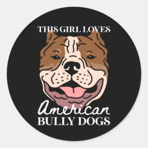 Sticker Rond Propriétaire de Chien à tête brute américain   Ame