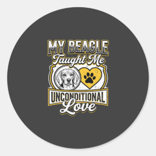 Sticker Rond Propriétaire de chien d'amour inconditionnel Beagl