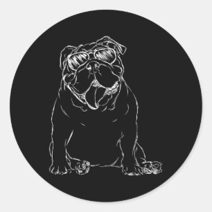 Sticker Rond Propriétaire de chien de taureau anglais
