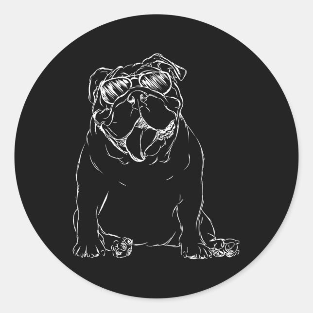 Sticker Rond Propriétaire de chien de taureau anglais (Devant)