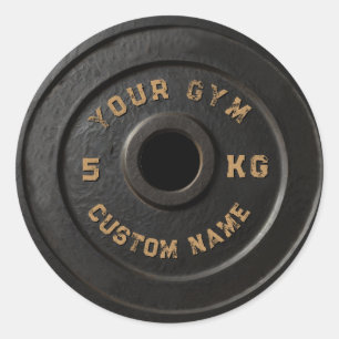 Sticker Rond Propriétaire de gym personnalisé   Fitness vintage