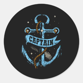 Sticker Rond Propriétaire du bateau capitaine de bateau