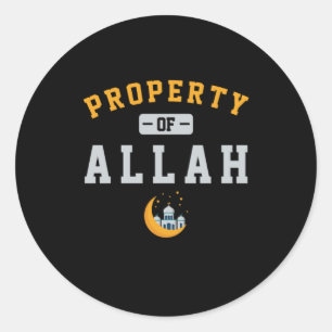 Sticker Rond Propriété D'Allah Islam Musulman Mosque Cadeau Isl