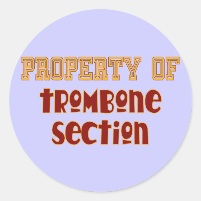 Sticker Rond Propriété de la section Trombone (Devant)