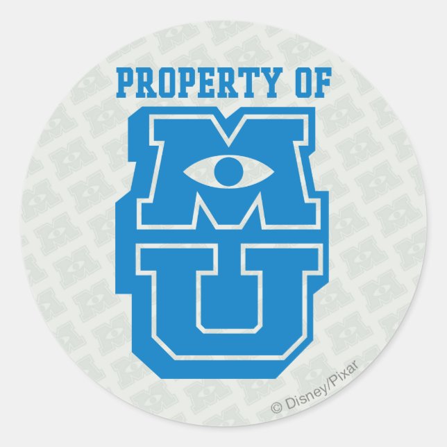 Sticker Rond Propriété du logo MU (Devant)