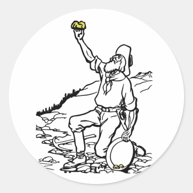 Sticker Rond Prospecteur Gold Miner (Devant)