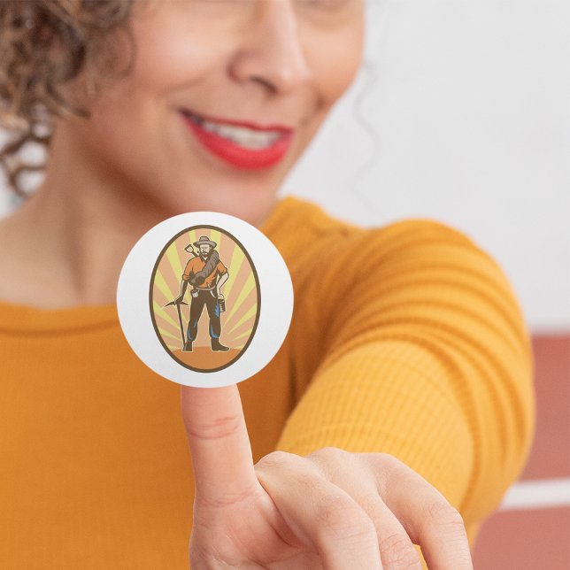 Sticker Rond Prospecteur mineur (Créateur téléchargé)