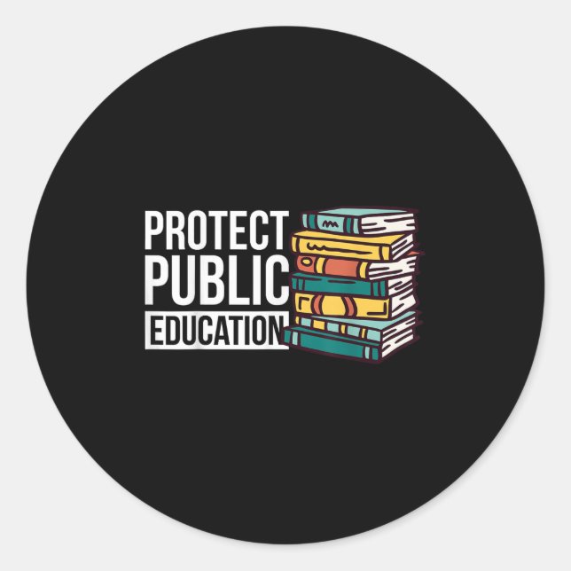 Sticker Rond Protect Public Education  (Devant)