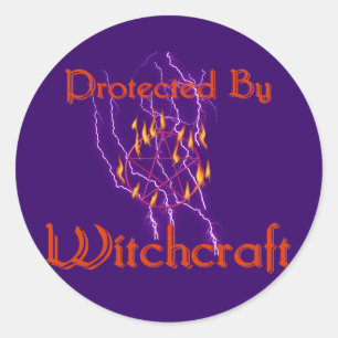 Sticker Rond Protected by witchcraft