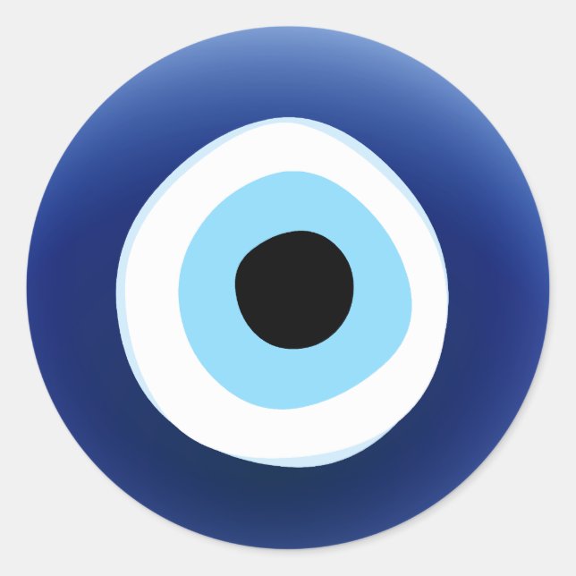 Sticker Rond Protection des yeux diaboliques méditerranéens (Devant)