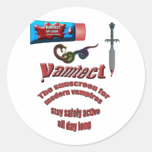 Sticker Rond Protection solaire de vampire