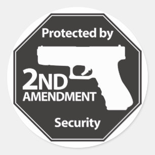 Sticker Rond Protégé par le 2e amendement
