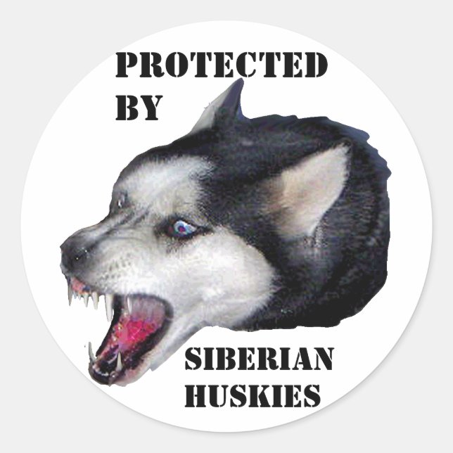 STICKER ROND PROTÉGÉ PAR, LES POUSSEURS SIBÉRIENS (Devant)