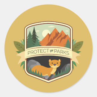 Sticker Rond Protéger le patrimoine des parcs