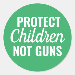 Sticker Rond Protéger les enfants - Contrôle Pro Gun