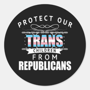 Sticker Rond Protéger les enfants trans