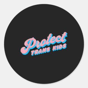 Sticker Rond Protéger les enfants trans Lgbt Pride Queer