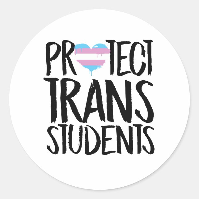 Sticker Rond Protéger les étudiants trans (Devant)