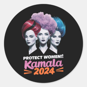 Sticker Rond Protéger les femmes Kamala Élection 2024 2024