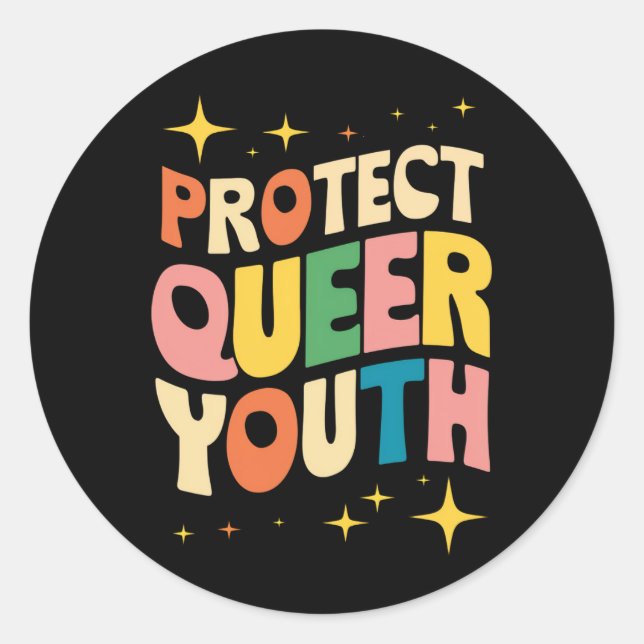 Sticker Rond Protéger les jeunes homosexuels Protéger les jeune (Devant)