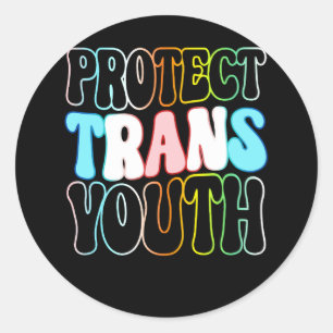 Sticker Rond Protéger les jeunes transgenres transgenres LGBT L