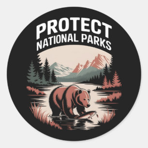 Sticker Rond Protéger nos parcs nationaux
