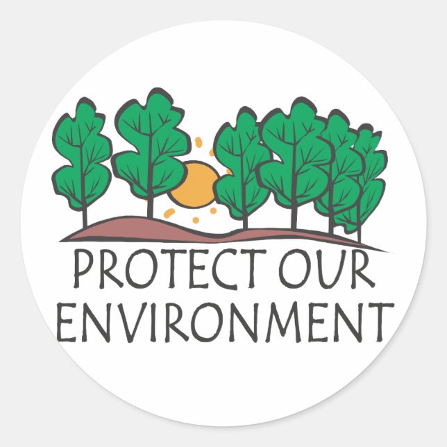 Sticker Rond Protéger notre environnement (Devant)