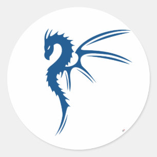 Sticker Rond Prothero le dragon bleu