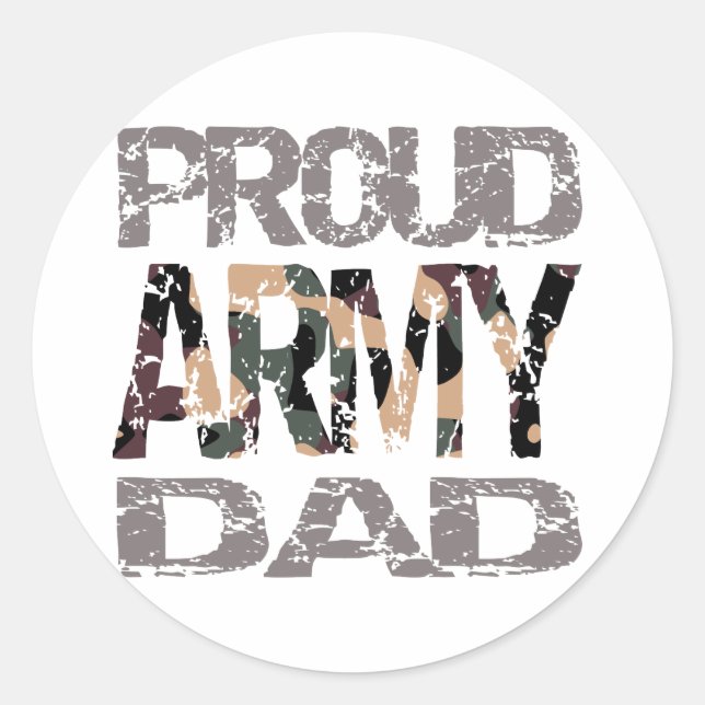 Sticker Rond Proud army dad (Devant)