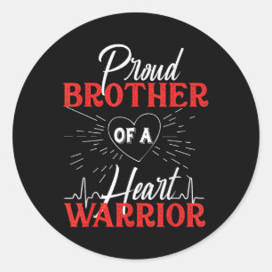 Sticker Rond Proud Brother Of A Heart Warrior Chd Aware