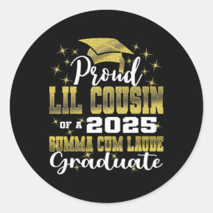 Sticker Rond Proud Little Cousin 2025 Summa Cum Laude Cl 2025 G