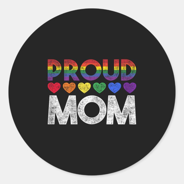 Sticker Rond Proud Mom Lgbt  (Devant)