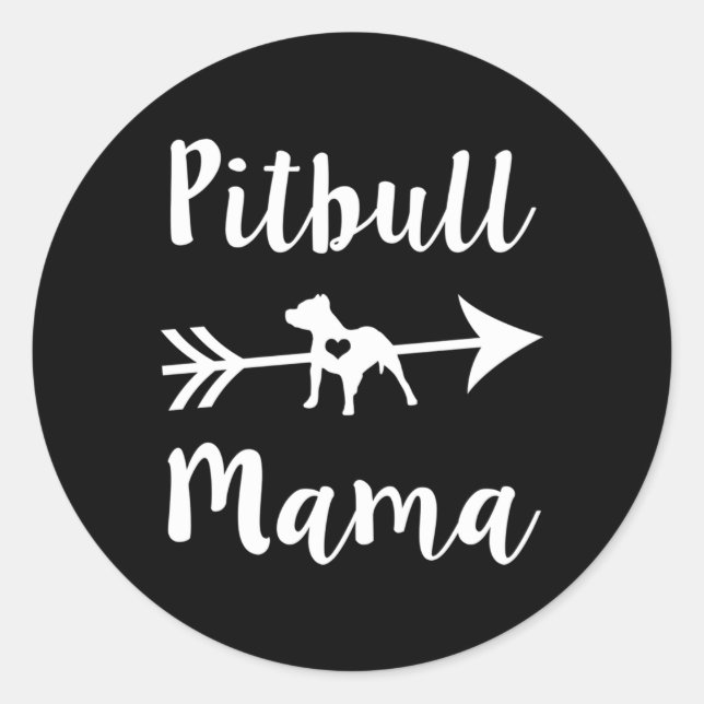 Sticker Rond Proud Pitbull Mama'S Pit Bull Mom (Devant)