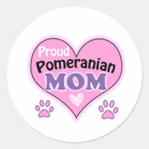 Sticker Rond Proud Pomeranian Mom