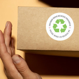 Sticker Rond proudly using recycled packaging shipping eco 
