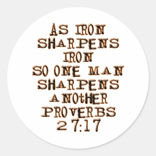 Sticker Rond Proverbes 27:17 (Devant)