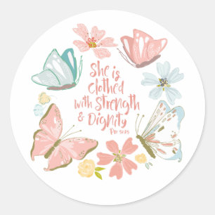 Sticker Rond Proverbes 31 Papillon