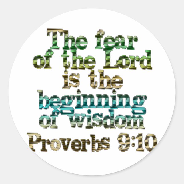 Sticker Rond Proverbes 9:10 (Devant)