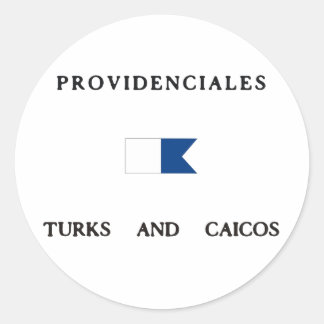 Sticker Rond Providenciales Turks and Caicos Alpha Dive Drapeau