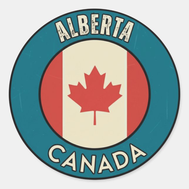 Sticker Rond Province d'Alberta Canada (Devant)