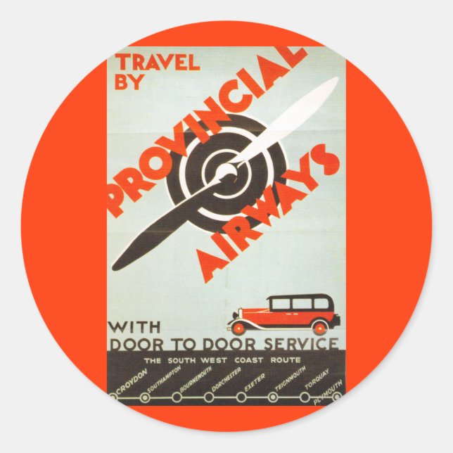 Sticker Rond Provincial Airways (Devant)