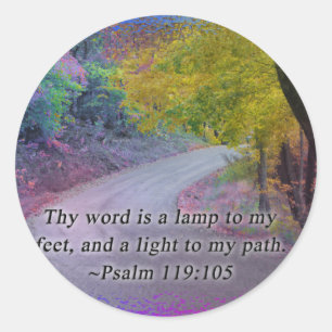 STICKER ROND PSALM 119:105 THY WORD - LIGHT TO MON CHEMIN -