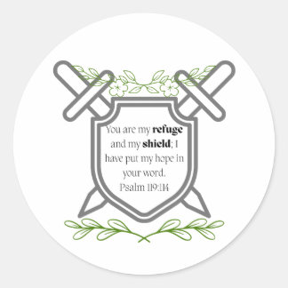 Sticker Rond Psalm 119 Refuge & Shield