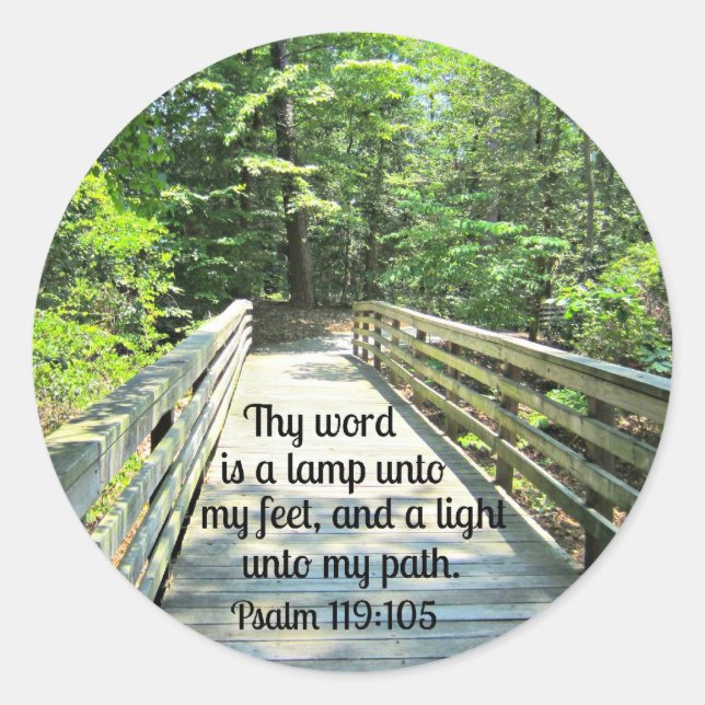 Sticker Rond Psaume 119:105 Ta parole est une lampe... (Devant)