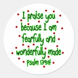 Sticker Rond Psaume 139:14