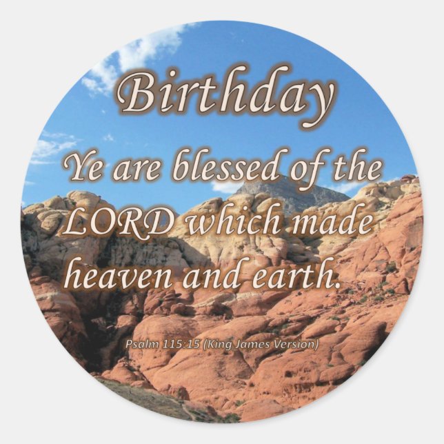 Sticker Rond Psaume d'anniversaire 115-15 (Devant)