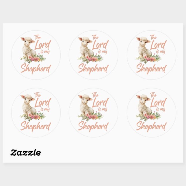 Sticker Rond Psaumes 23 Le Seigneur Est Mon Pasteur Foi Chrétie (Feuille)
