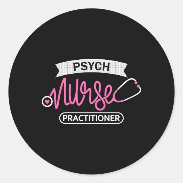 Sticker Rond Psych Infirmière Praticien Np- Psychiatrique Tal S (Devant)